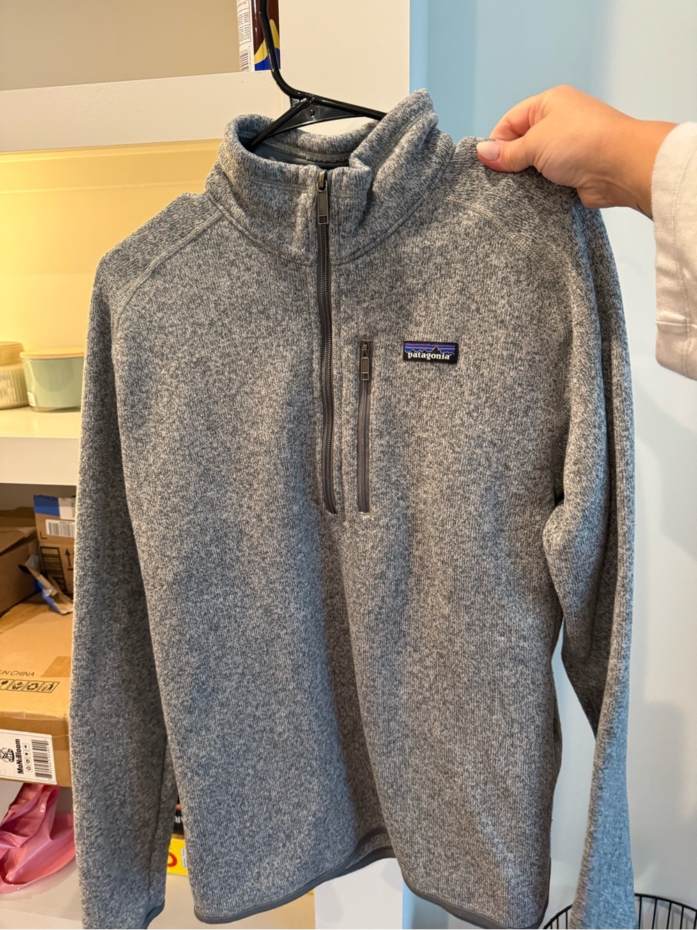 Patagonia Men’s Gray Zip-Up Fleece Pullover